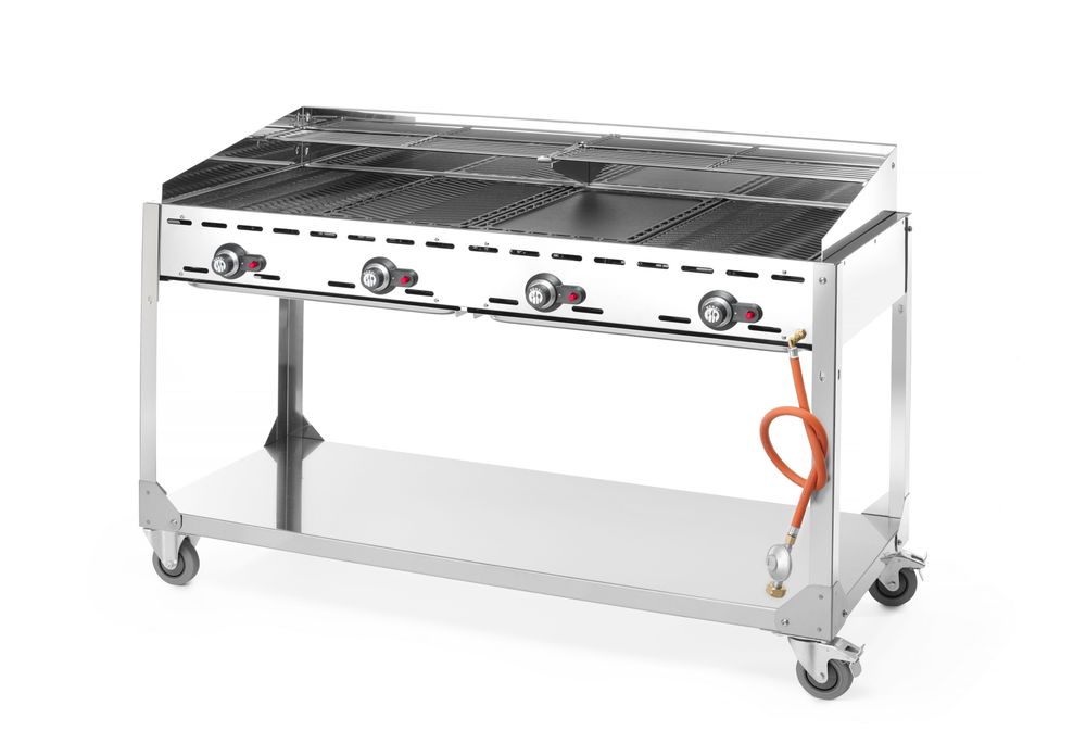 Griglia a gas con 4 bruciatori HENDI - lunghezza 695 × larghezza 1525 × altezza 860 mm | HE149614