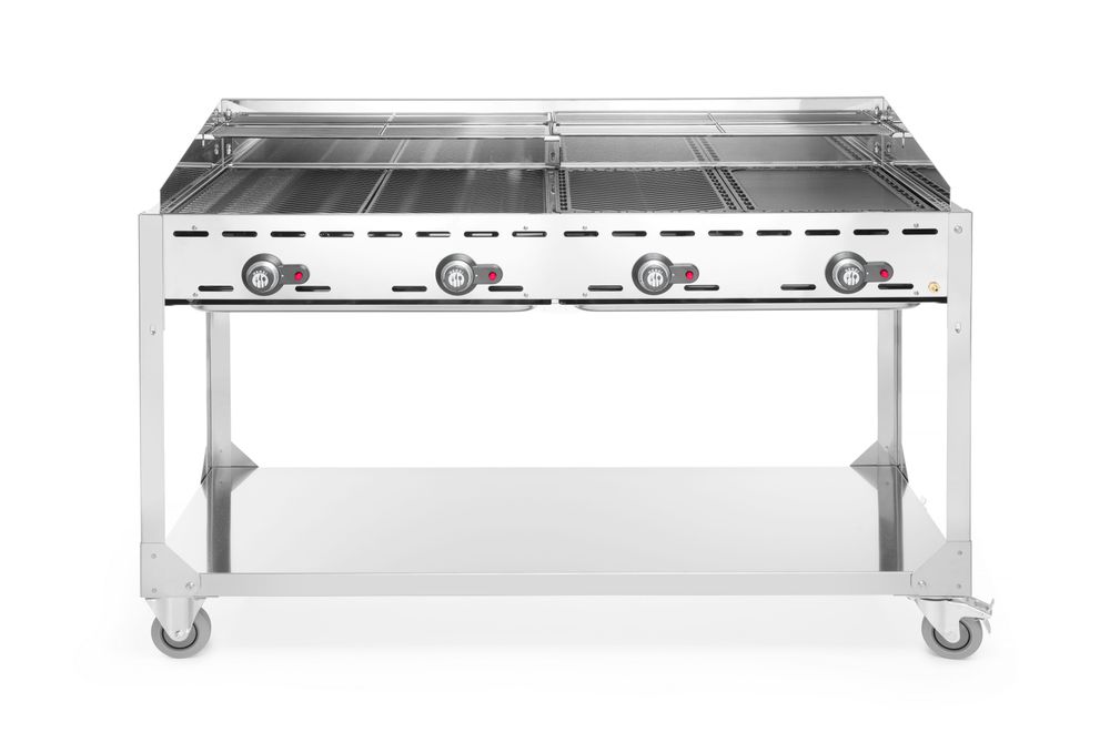 Griglia a gas con 4 bruciatori HENDI - lunghezza 695 × larghezza 1525 × altezza 860 mm | HE149614