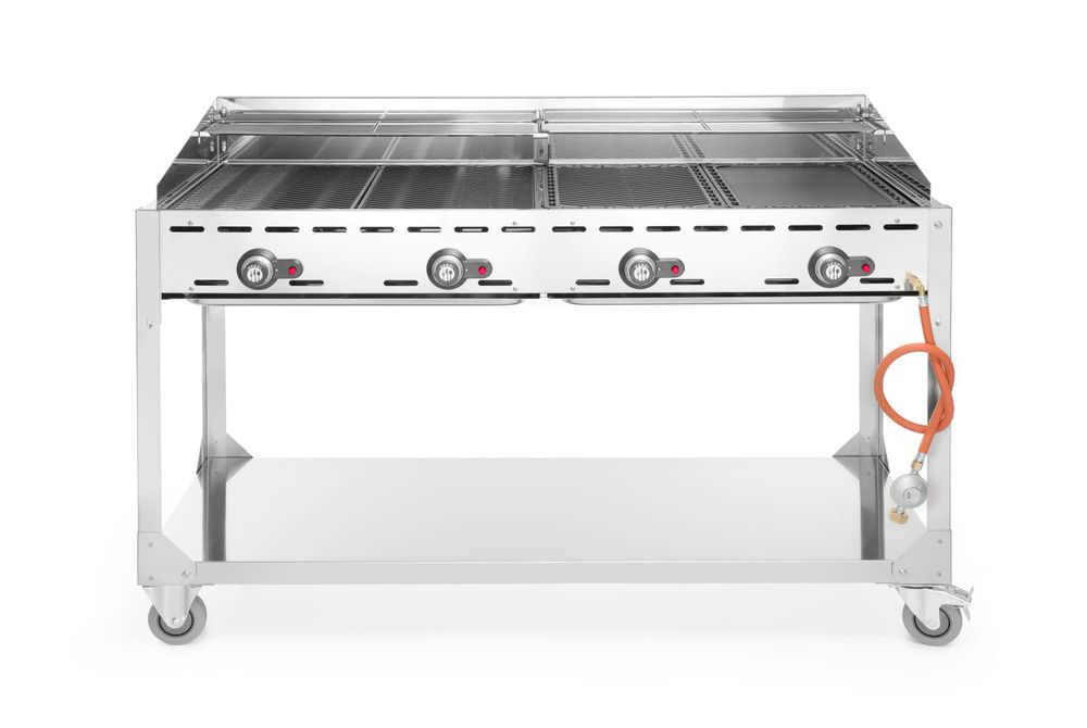 Griglia a gas con 4 bruciatori HENDI - lunghezza 695 × larghezza 1525 × altezza 860 mm | HE149614