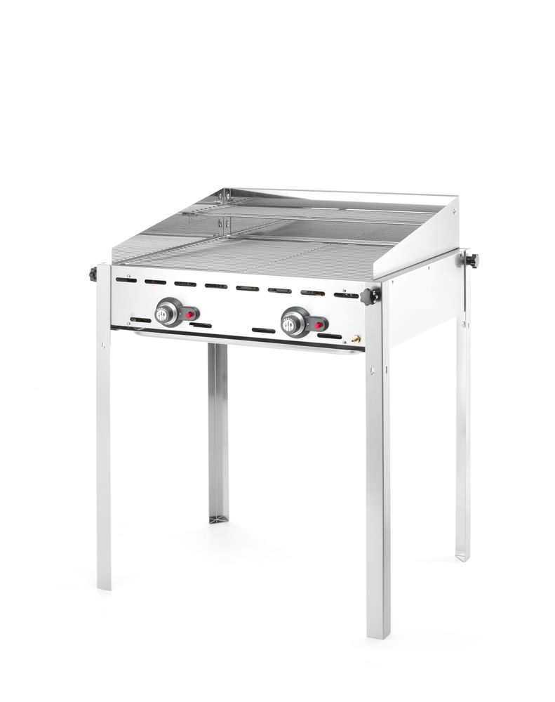 Griglia a gas con 2 bruciatori HENDI - lunghezza 639 × larghezza 799 × altezza 825 mm | HE149621