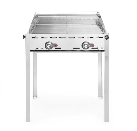 Griglia a gas con 2 bruciatori HENDI - lunghezza 639 × larghezza 799 × altezza 825 mm | HE149621