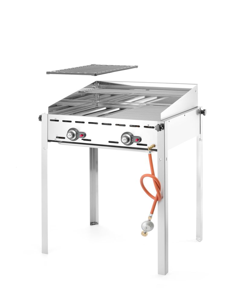 Griglia a gas con 2 bruciatori HENDI - lunghezza 639 × larghezza 799 × altezza 825 mm | HE149621