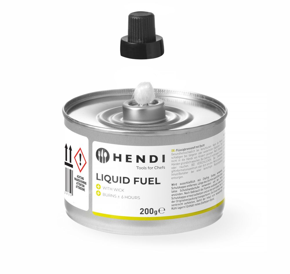 Carburante liquido con stoppino HENDI - lunghezza 82 × larghezza 82 × altezza 80 mm | HE193938