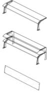 INOX BIM VVT.8 – illustrazione rappresentativa della serie Mensole in cristallo con supporti in acciaio pieno