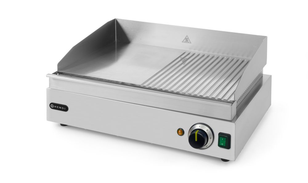 Fry top metà rigata HENDI - lunghezza 435 × larghezza 550 × altezza 245 mm | HE203156
