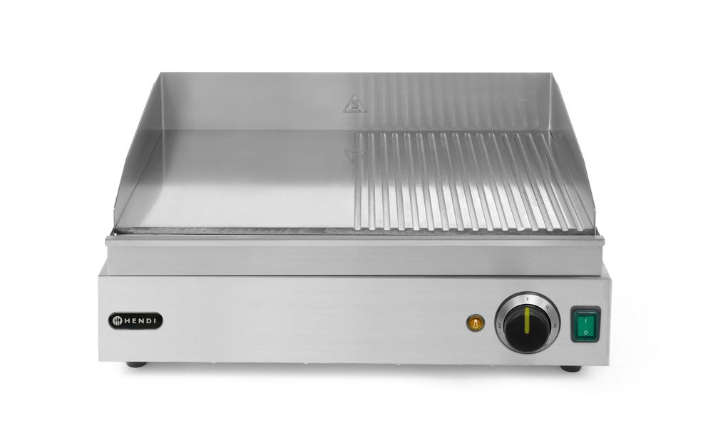 Fry top metà rigata HENDI - lunghezza 435 × larghezza 550 × altezza 245 mm | HE203156