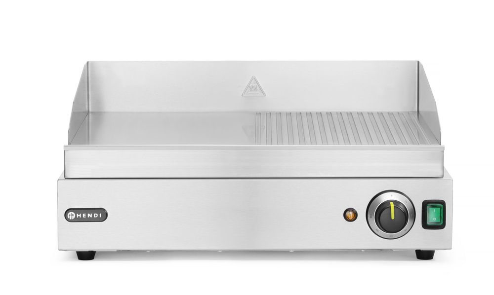 Fry top metà rigata HENDI - lunghezza 435 × larghezza 550 × altezza 245 mm | HE203156