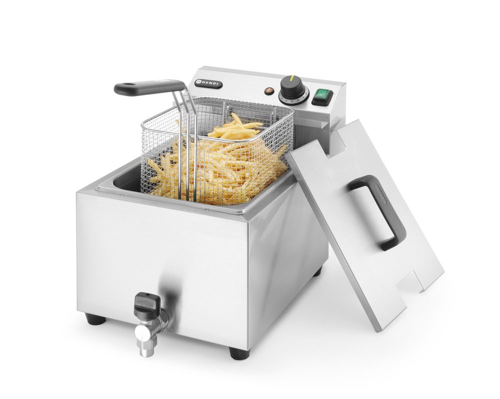 Friggitrice Profi Line con rubinetto di scarico - 8 l HENDI - lunghezza 638 × larghezza 304 × altezza 370 mm | HE209202