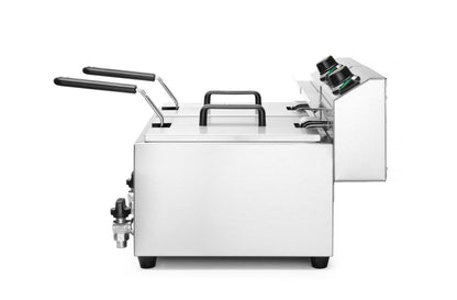 Friggitrice con rubinetto di scarico, 2x8 L HENDI - lunghezza 638 × larghezza 610 × altezza 370 mm | HE209301