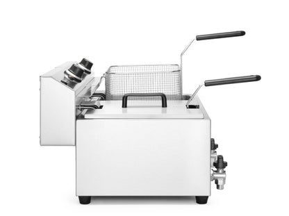 Friggitrice con rubinetto di scarico, 2x8 L HENDI - lunghezza 638 × larghezza 610 × altezza 370 mm | HE209301
