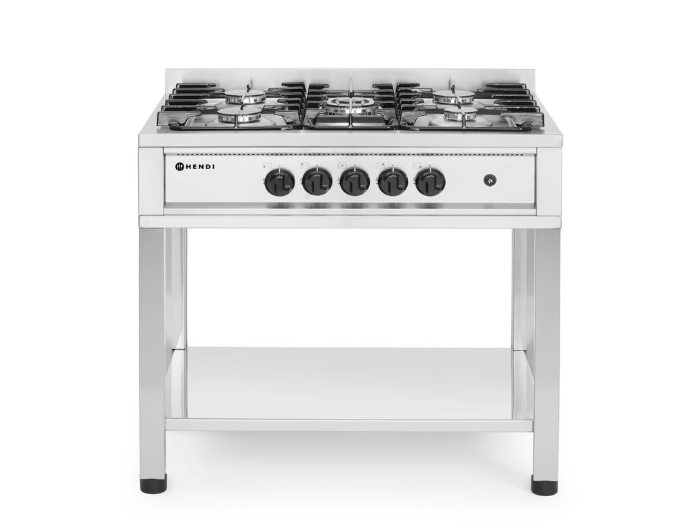 Cucina a gas - 5 bruciatori, telaio aperto HENDI - lunghezza 640 × larghezza 900 × altezza 910 mm | HE225806