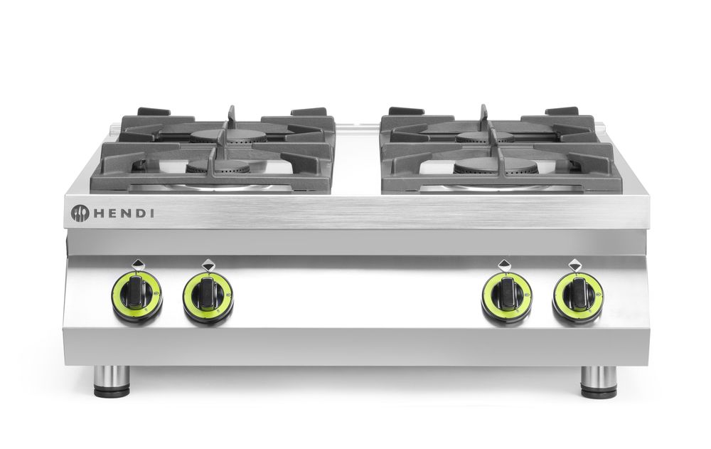 Linea cucina a 4 fuochi per cucina a gas - piano del tavolo HENDI - lunghezza 722 × larghezza 800 × altezza 350 mm | HE227381