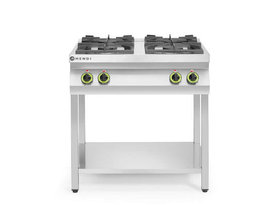 Cucina a gas Cucina Linea 4 bruciatori con supporto aperto HENDI - lunghezza 722 × larghezza 804 × altezza 898 mm | HE227589
