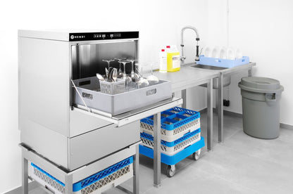 Lavabicchieri 40x40 - controllo elettronico HENDI - lunghezza 566 × larghezza 472 × altezza 705 mm | HE230268