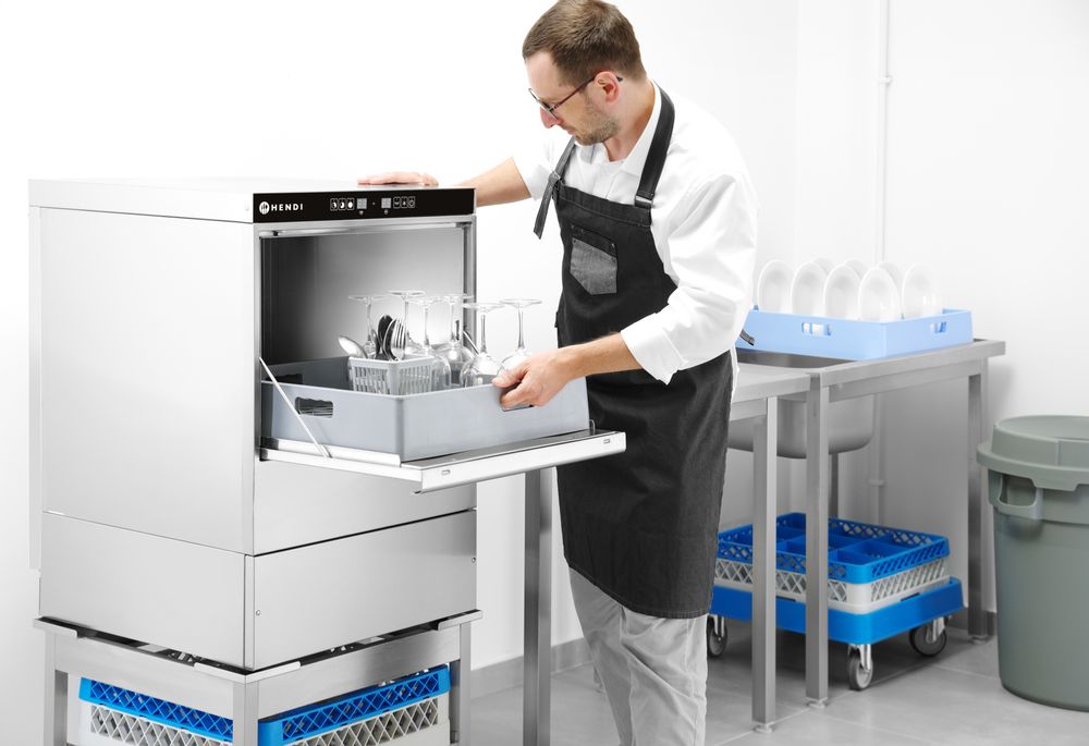 Lavastoviglie 50x50 - controllo elettronico HENDI - lunghezza 645 × larghezza 576 × altezza 837 mm | HE231753
