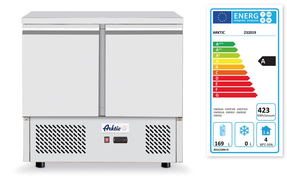Banco frigo, 2 porte Arktic - lunghezza 702 × larghezza 900 × altezza 890 mm | HE232019