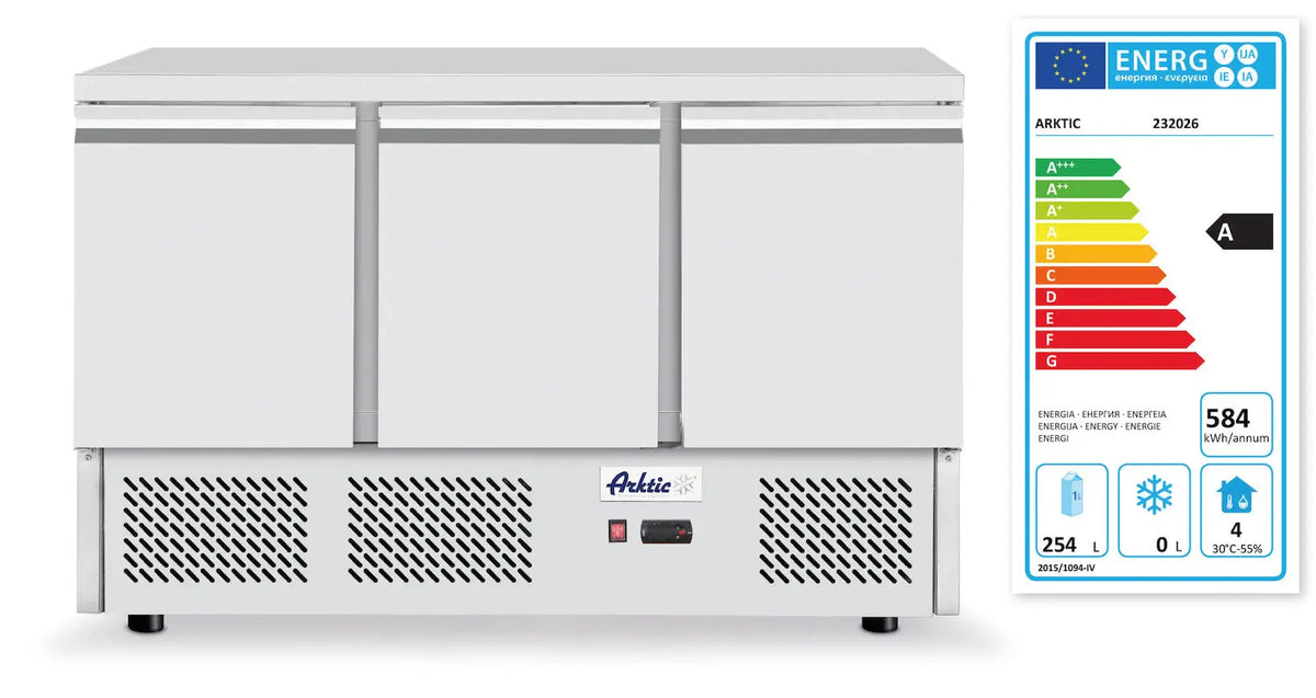 Banco Refrigerato 3 Porte Arktic Kitchen Line GN 1/1 Classe A