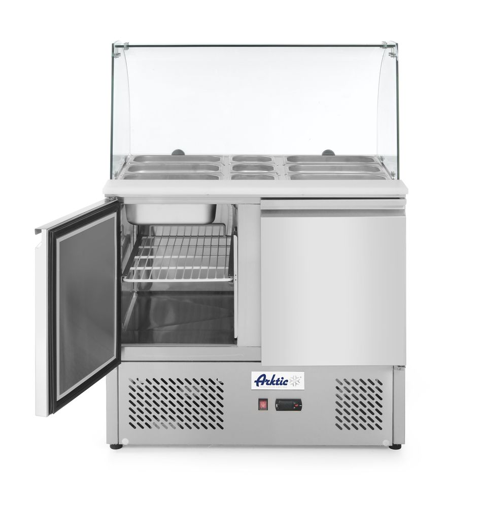Saladette a due porte con vetrinetta 300L Arktic - lunghezza 702 × larghezza 912 × altezza 1330 mm | HE232781