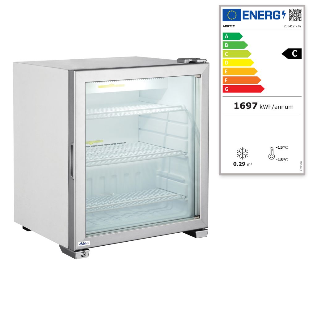Congelatore vetrina da banco 90L Arktic - lunghezza 593 × larghezza 618 × altezza 680 mm | HE233412