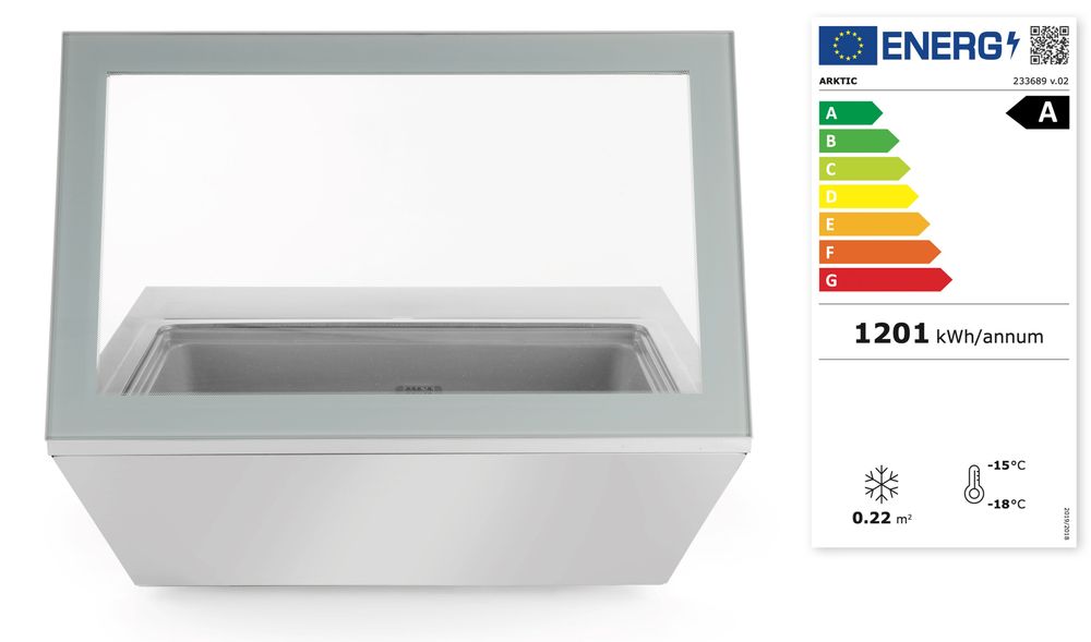 Congelatore vetrina per gelato Arktic - lunghezza 735 × larghezza 866 × altezza 380 mm | HE233689