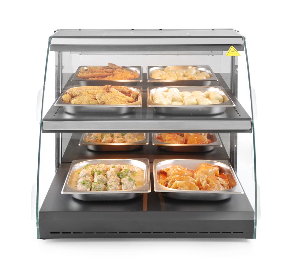 Vetrina riscaldata al quarzo a due livelli HENDI - lunghezza 485 × larghezza 650 × altezza 630 mm | HE233962