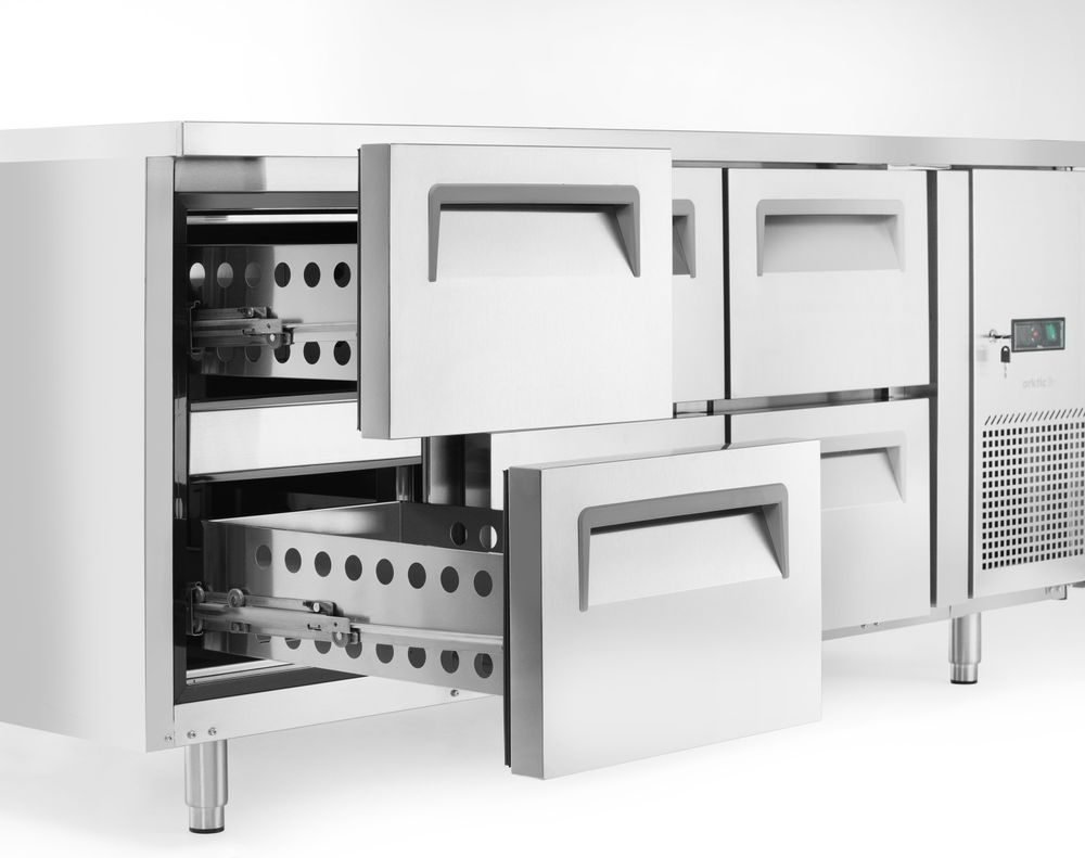Banco refrigerato, 6 cassetti Arktic - lunghezza 700 × larghezza 1796 × altezza 880 mm | HE237069