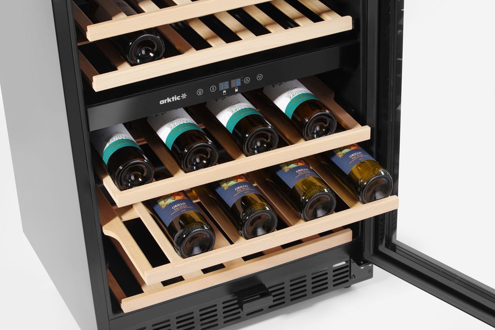 Frigorifero per vini, 2 zone, 46 bottiglie Arktic - lunghezza 645 × larghezza 600 × altezza 845 mm | HE237106