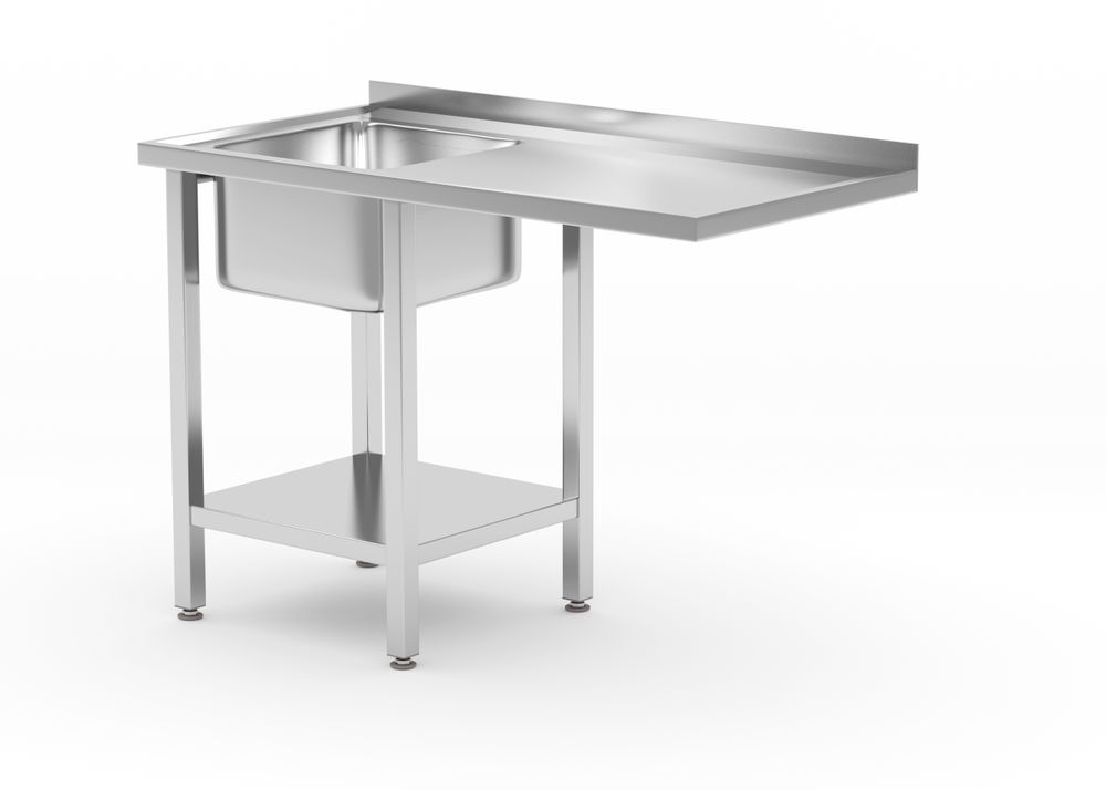 Tavolo con lavello, vano lavastoviglie e ripiano HENDI - lunghezza 690 × larghezza 1200 × altezza 888 mm | HE237526