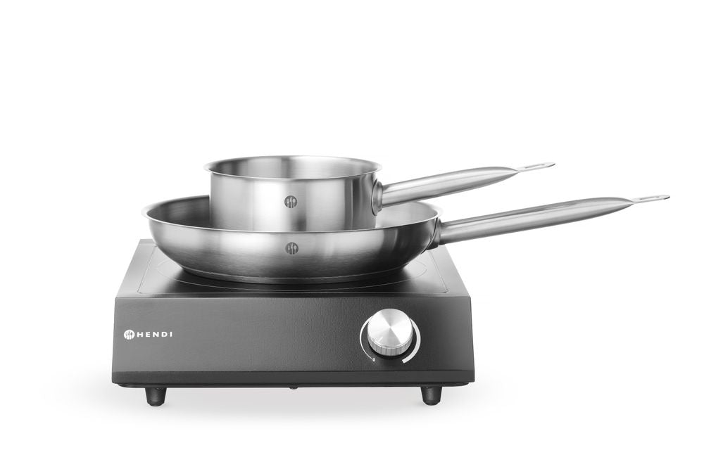 Set: induzione 3500W + pentola + padella HENDI - lunghezza 615 × larghezza 615 × altezza 95 mm | HE239889