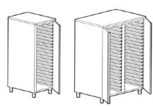 Armadio portateglie mm.550x700x2000 h portata 20 teglie 400x600 passo 82. INOX BIM, codice ABP.5. Immagine rappresentativa della serie; fare riferimento alla descrizione del modello.