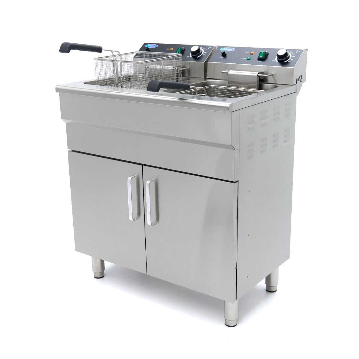 Friggitrice - 2 x 16L - 2 Cestelli - con Rubinetto di Scarico e Base Armadiata - 230V – MAXIMA 09365158 – dettaglio 2