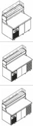 Banco refrigerato 2 porte GN cass. 7c mm.1800x750x1470h c/vetri, portab. GN1/4. INOX BIM, codice TPI.27-14GN. Immagine rappresentativa della serie; fare riferimento alla descrizione del modello.