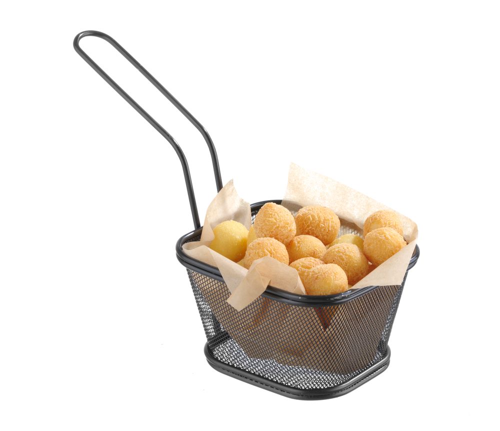 Mini cestelli per fritture impilabili neri HENDI - lunghezza 245 × larghezza 115 × altezza 175 mm | HE425695