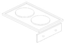 Cucina elettrica 2 piastre singole da incasso mm 400x700. INOX BIM, codice 7DPSE1. Immagine rappresentativa della serie; fare riferimento alla descrizione del modello.