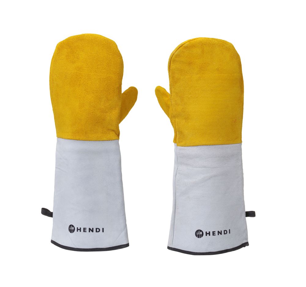 Muffole da barbecue in pelle resistenti al calore - 2 pezzi HENDI - lunghezza 450 × larghezza 190 × altezza 18 mm | HE556658