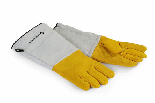 Guanti da barbecue in pelle resistenti al calore - 2 pezzi HENDI - lunghezza 442 × larghezza 374 × altezza 30 mm | HE556689