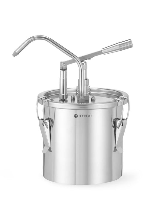 Contenitore per salsa in acciaio inossidabile con dispenser HENDI - Ø 198 mm | HE558102