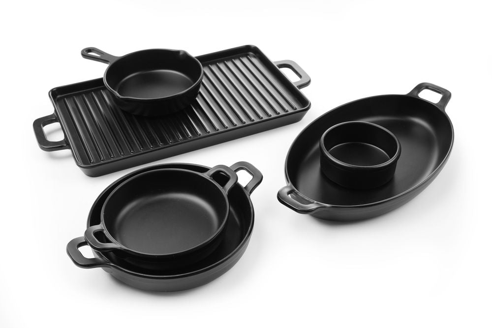 Little Chef tegame ovale nero HENDI - lunghezza 262 × larghezza 140 × altezza 38 mm | HE564554