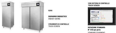 Armadio frigorifero -2+8° 1 anta 700lt mm. 750x810x2050h CLASSE. INOX BIM, codice 71TNACA. Immagine rappresentativa della serie; fare riferimento alla descrizione del modello.