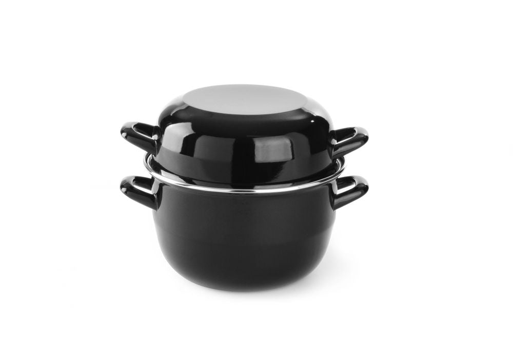 Tegame smaltato per mitili - con coperchio HENDI - Ø 220 mm | HE625057