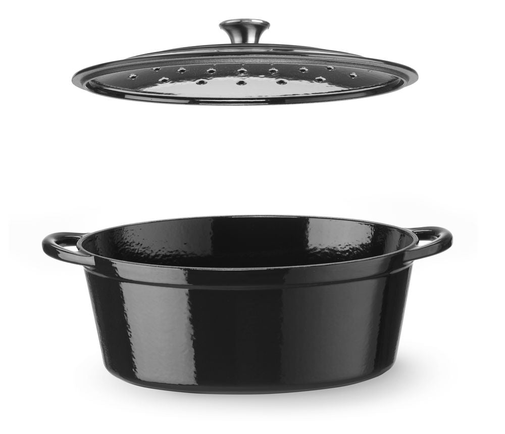 Casseruola in ghisa vetrificata. HENDI - lunghezza 260 × larghezza 405 × altezza 195 mm | HE626863