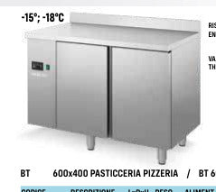 Modulo refrigerato EN -15-18° top c/alz. gruppo remoto 3 ante mm. 1850x800x850h. INOX BIM, codice HTPFE.732. Immagine rappresentativa della serie; fare riferimento alla descrizione del modello.