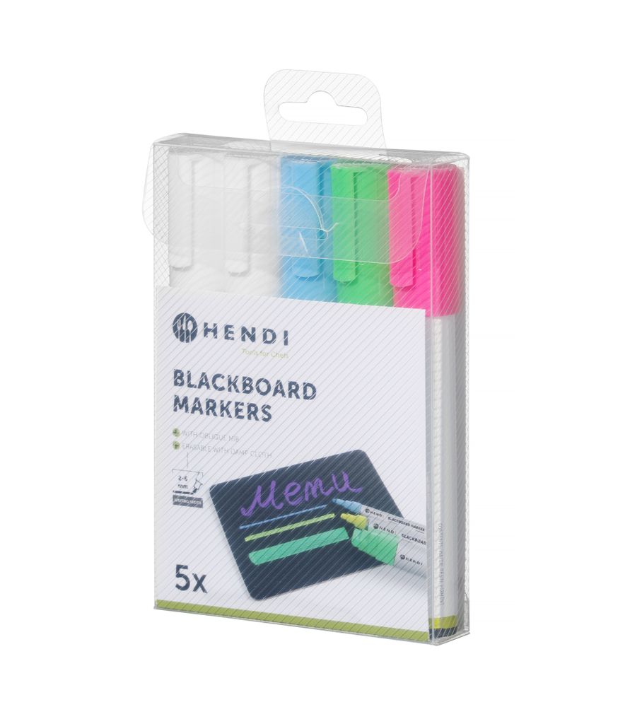 Pennarelli per lavagna 6 mm HENDI - lunghezza 22 × larghezza 90 × altezza 160 mm | HE664216