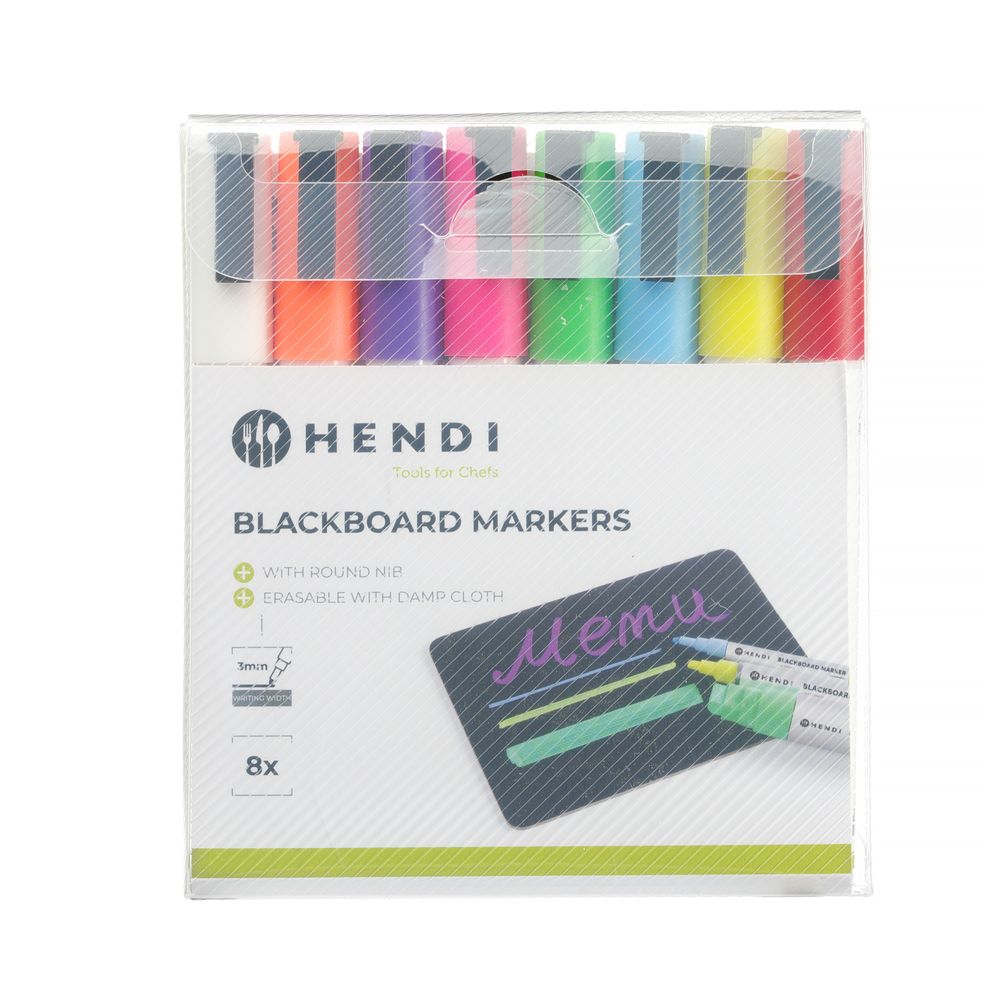 Pennarelli per lavagna 3 mm HENDI - lunghezza 17 × larghezza 124 × altezza 140 mm | HE664278