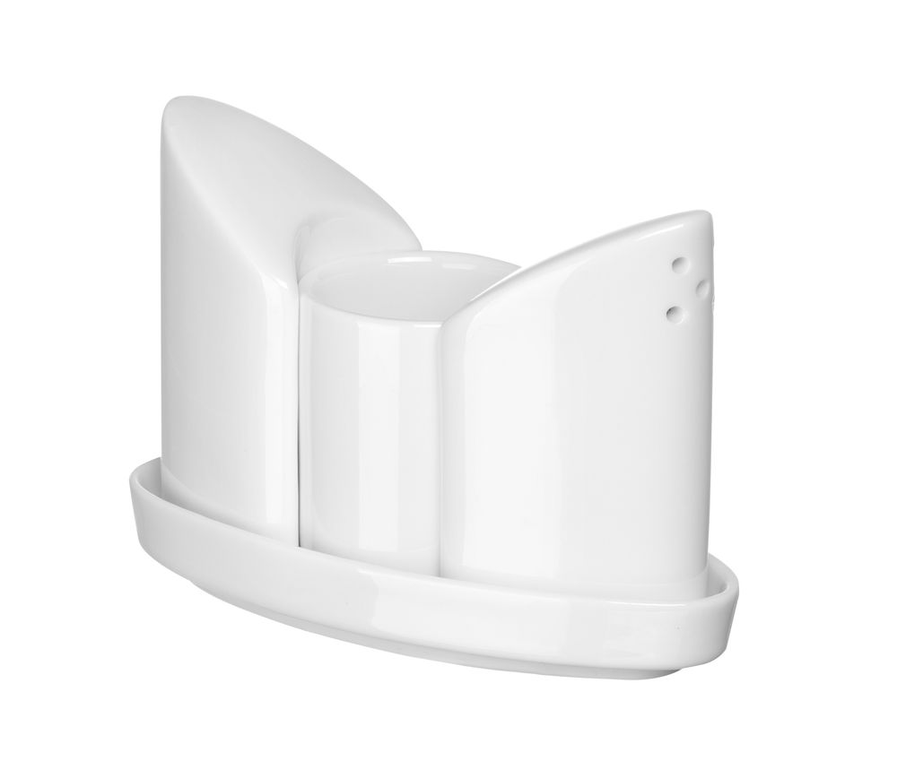 Set shaker per sale e pepe con portastuzzicadenti HENDI - lunghezza 54 × larghezza 126 × altezza 86 mm | HE786420