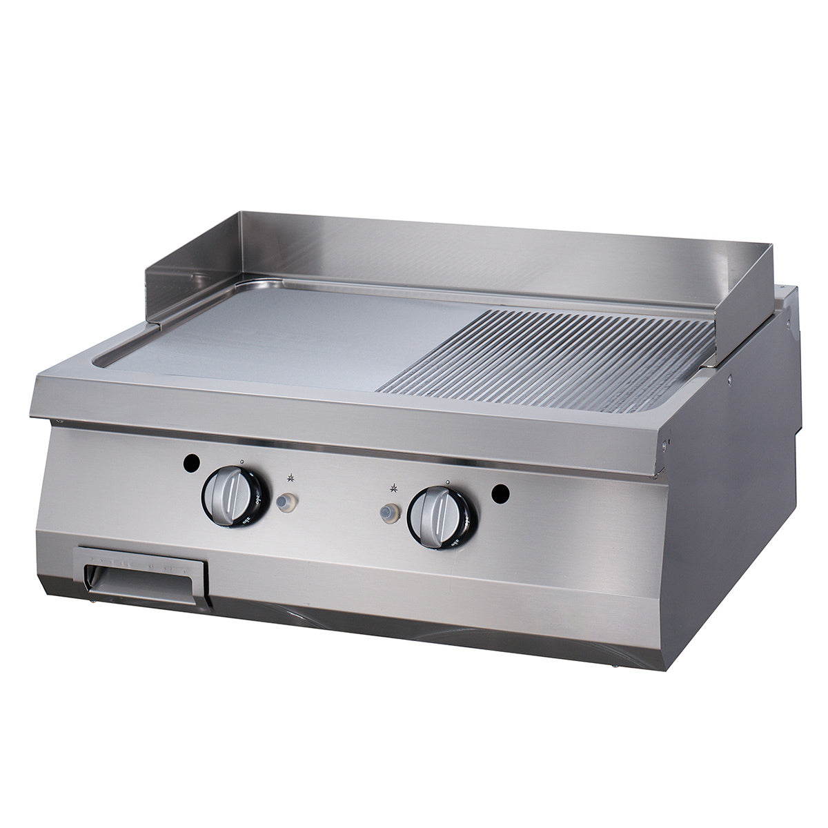Premium Piastra - Cromo Mezza Scanalato - Unità Doppia - Profondità 90cm - Elettrico – MAXIMA 09398587