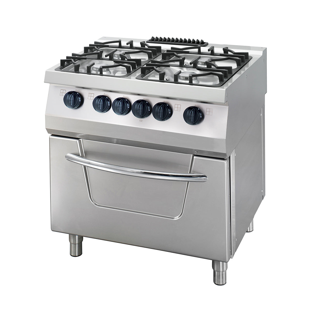 Heavy Duty Fornelli - 4 Fuochi - Unità Doppia - Profondità 70cm - 36kW - Gas incl. Forno Elettrico – MAXIMA 09396015