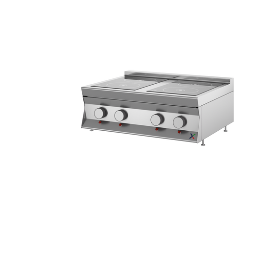 Top vetroceramica elettrico da banco mm. 800x900x280h. INOX BIM, codice 9TVCE2. Immagine rappresentativa della serie; fare riferimento alla descrizione del modello.