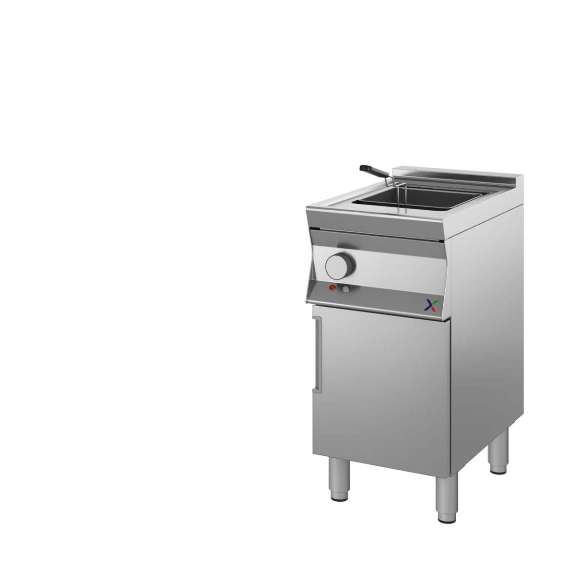 Friggitrice elettrica 1 vasca digitale mm400x700x850/900h cestelli compresi. INOX BIM, codice 7CFFE18D. Immagine rappresentativa della serie; fare riferimento alla descrizione del modello.