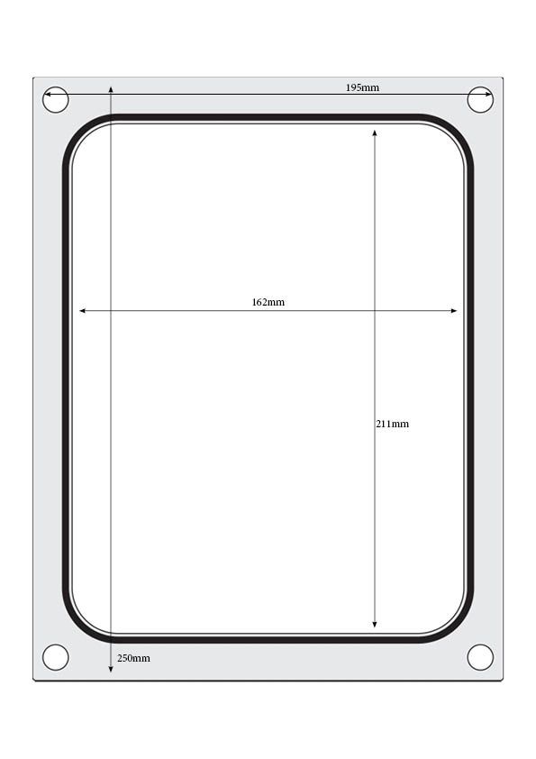 Matrice sigillante per vaschette HENDI - lunghezza 249 × larghezza 195 × altezza 15 mm | HE805572